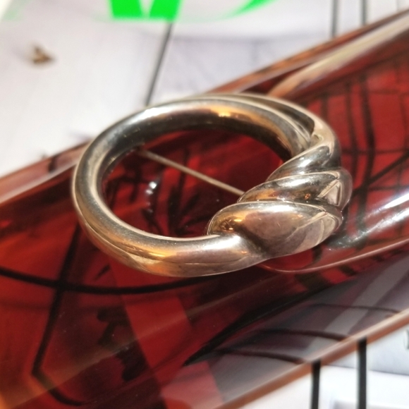 BAYANIHAN Designer signed Modernist Sterling Vintage Brooch - Picture 2 of 6